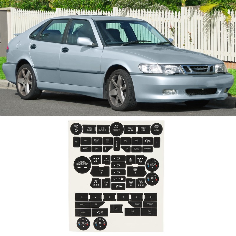 Car Interior Button Repair Decal Set Door Lock Button Decals