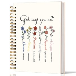 Lacama Inspirational Christian Notebook Journal, Christian Gifts for Women, God Says You are Spiral Notebook, Church Notes Journal, 160 Pages, A5 Bible Notebooks for Note Taking, Office School Supplies