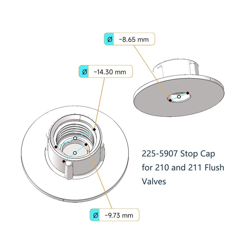 225-5907 Stop Cap for 210 and 211 Flush Valves (5)