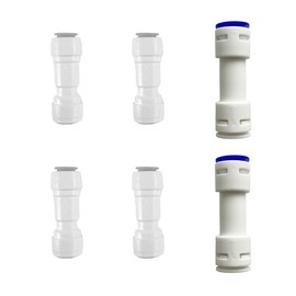 TSnsfCerti 1/4"& 3/8" Push to Connect One Way Check Valve for Reverse Osmosis Water Filter Water Line,NSF Certified Plastic Quick Connect RO Fittings （4 pcs+2 pcs）