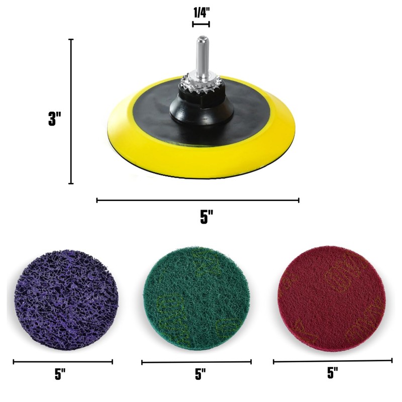 LINE10 Tools 5-Inch Metal Stripping Surface Condition Kit for Angle