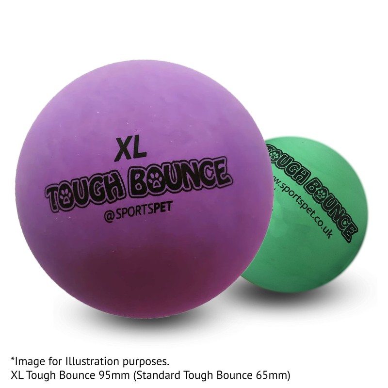 SPORTSPET XL Tough Bounce Natural Rubber Dog Balls - Highly