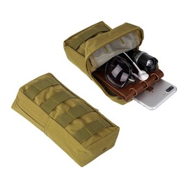 IronSeals 3 Pack Tactical Molle Admin Pouch, Flashlight Pouch, Cell Phone Holster Pouch with Flag Patch