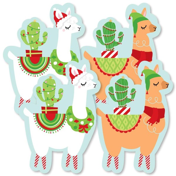Big Dot of Happiness Fa La Llama - Decorations DIY Christmas and Holiday Party Essentials - Set of 20