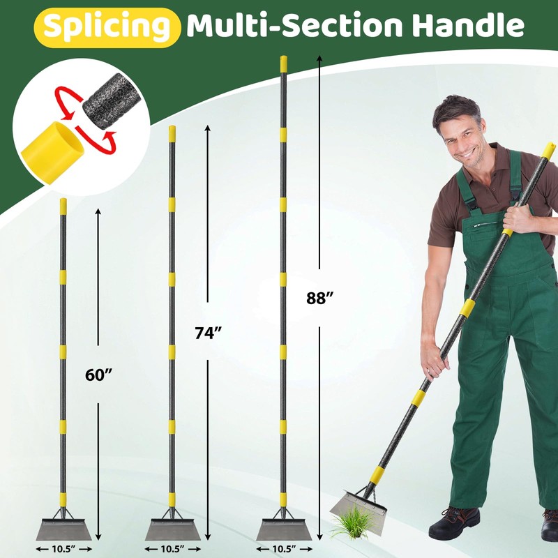 Garden Flat Shovel,74" Ice Scraper for Driveway Sidewalks, Floor Ice