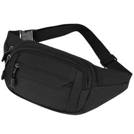 Belt Bag, Bum Bag, Waist Bag, Waterproof Belt Bag, Strap, Adjustable, Waterproof Bum Bag, Suitable for Sports, Outdoors, Travel, Hiking, Running, Jogging, black, No