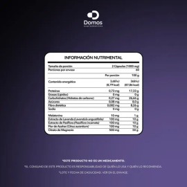 Domos - Melatonina + Citrato De Magnesio + Lavanda -120 Cáps