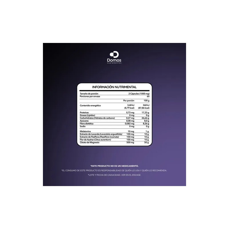 Domos - Melatonina + Citrato De Magnesio + Lavanda -120
