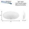 RecPro RV Motion Activated Lights | Small Oval Surface Mount