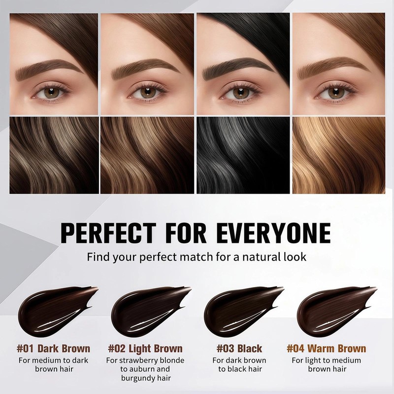 Peel Off Eyebrow Tint Dark Brown, Long Lasting Tattoo Brow