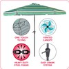 CorLiving 10ft Round Tilting Green and White Patio Umbrella