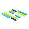 Twixit!. Linden Suecia Bolsa Clips, Blanco/Lima/Turquesa/Cobalto, Juego de 6 Grandes