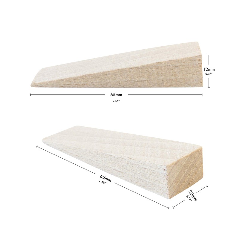 haggiy Wooden Wedges - Wheel Chocks, Mixed Dimensions 6 mm