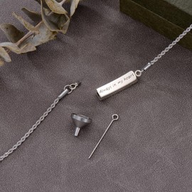 LEECCI Mother's Day Gifts for Women Mother Girls Urn Bracelet for Ashes 925 Sterling Silver Hawthorn Flower Bar Cremation Urn Bracelet Jewelry for Ashes Keepsake Bracelets for Her Women Mom