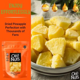 Dried Pineapple | 1 lb - Dried Fruit Chunks | Less Sugar Added | Dehydrated Fruit Bites | Packed in New York Zip-Seal Bag for Exceptional Freshness by Oh Nuts