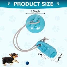 Jieffifa Dog Chew Toy with Suction Cup for Aggressive Chewers, Puppy Training Treats Food Dispensing Toothbrush Pet Teeth Cleaning Rope Toys (Blue)