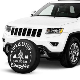 Life is Better Around The Campfire Rv Spare Tire Cover for RV Trailer Camper Wheel Protectors Weatherproof Universal for Trailer Rv SUV Truck Travel Trailers (16 inch)