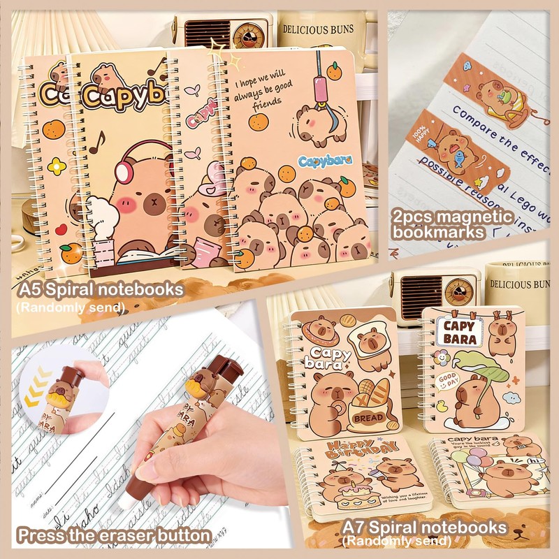 DHUENIOPE Capybara Gifts with Capybara Themed Tote Bag and Stationery
