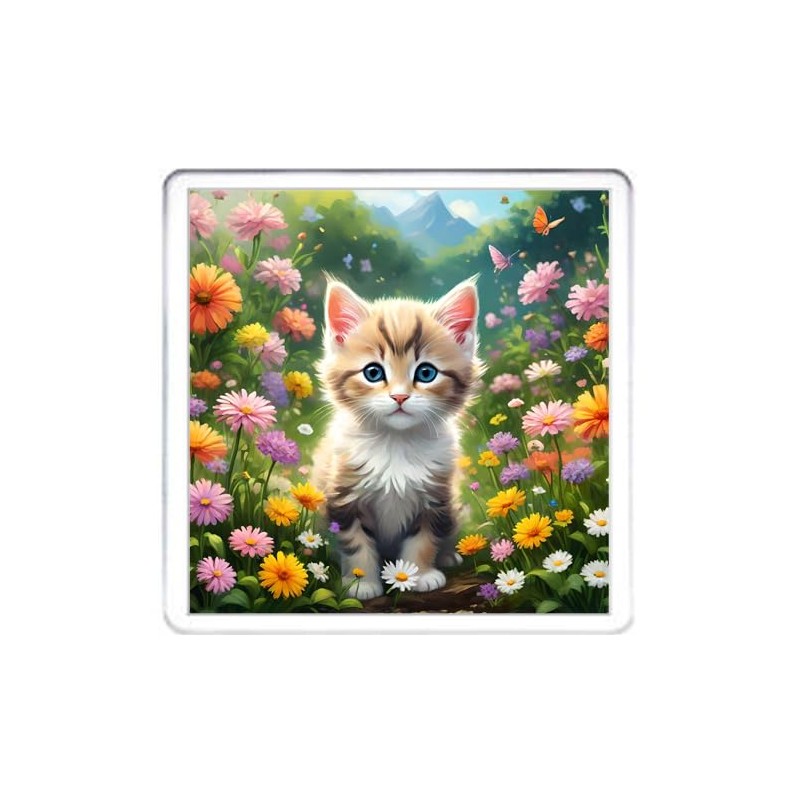 Kitten Coaster Set. 4 different Kitty Cat Pictures on 10cm