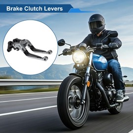 A ABSOPRO Kurze Lange Brems- und Kupplungshebel für Yamaha YZF R1 15-22 6-fach verstellbare Motorrad Lenker Bremshebel Aluminiumlegierung Titan Kopf Schwarz Griff