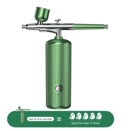 PAKISS Rechargeable Electric Facial Oxygen Injector with Nano Technology High Pressure Fine Mist for Home & Outdoor Usecolor: Green, plugs type: USB