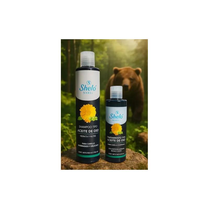 Shampoo Tipo Aceite De Oso Shelo Nabel® 530ml. 2 Piezas