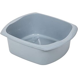 Addis 518459 Eco Made from 100% Recycled Plastic Large Rectangular Washing Up Bowl, 9.5 Litre, Light Grey