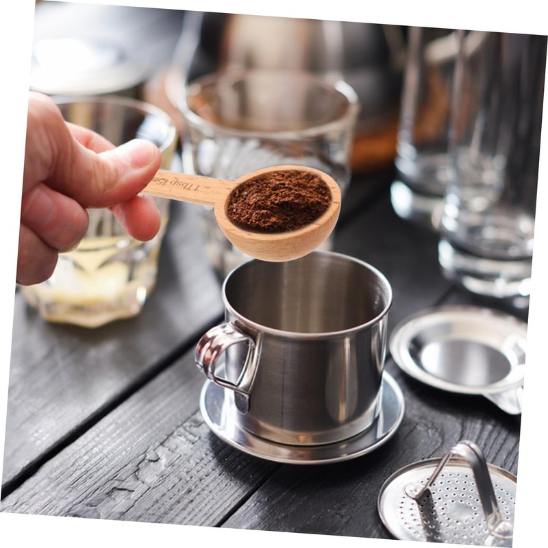 ULTECHNOVO 4pcs Wooden Coffee Measuring Spoon Beechwood Scoops for Coffee