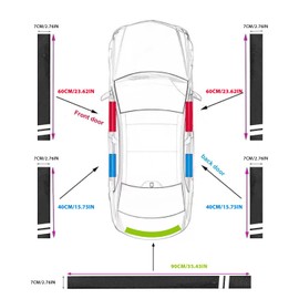 FT FUNTOR 9 x carbon fibre patterned car door sill protection, universal (9 pieces)