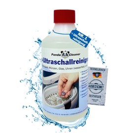 Pandacleaner® Ultrasound Cleaning Agent for Ultrasonic Baths - Concentrate for Glasses, Jewellery, Dental Products, Gold, Coins, Glass, Watches (Waterproof), etc. | 1L / 2L / 3L 0.5