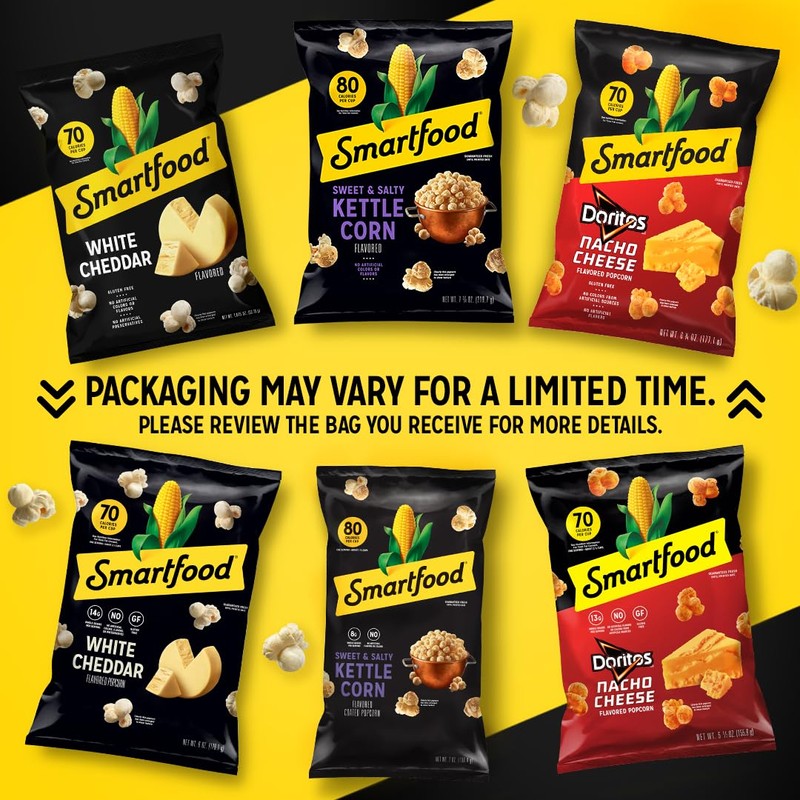 Smartfood Popcorn, White Cheddar, 0.625 Ounce (Pack of 40)