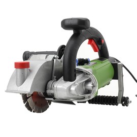 EODSAD 8'' Electric Concrete Saw 3200W Wall Chaser Concrete Cutter for Brick, Concrete Wall, Granite, Marble, Tile With 2Pcs Saw Blades and Dust Control Accessories