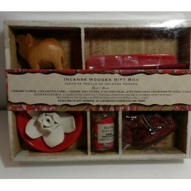 Flora Classique Wooden Incense Gift Set Sticks, Cones,Oil &Assessories Brand New
