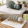 Stone Dish Drying Mat for Kitchen Counter, Glittery Resin Rose