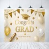 Graduation Backdrop Class of 2025 10x8ft Soft Gold Congrats Grad