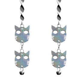 Kelamayi Bird Deterrent Rods with Discs,2 Pack Laser Reflective Bird Deterrent Scare Spiral Rods Discs with Bells for Deterrent Scare Birds Away from Your Garden Roof Farm