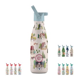 Cool Bottles - Thermosflasche für Kinder - Wasserflasche aus Edelstahl - 350 ml - Tudor Village - Kalte Getränke 36 Stunden und Heiße Getränke 18 Stunden - BPA Frei