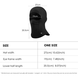 Men Balaclava Ski Mask Fleece Headwear Bandanas Thermal Face Mask Neck Gaiter for Skiing Snowboarding and Motorcycle Riding, Black, One Size