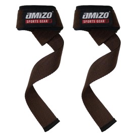 Amizo Lifting Wrist Straps for Weightlifting (1 Pair) 18 Inches Neoprene Cushioned Wrist Padded for Bodybuilding, Powerlifting, Strength Training, & Deadlifts
