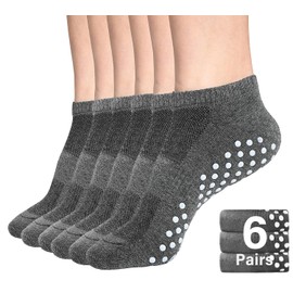 DIBAOLONG Non Slip Yoga Socks for Women, Anti-Skid Gripper Pilates Socks Barre Bikram Fitness Slipper Socks with Grips (8-10)