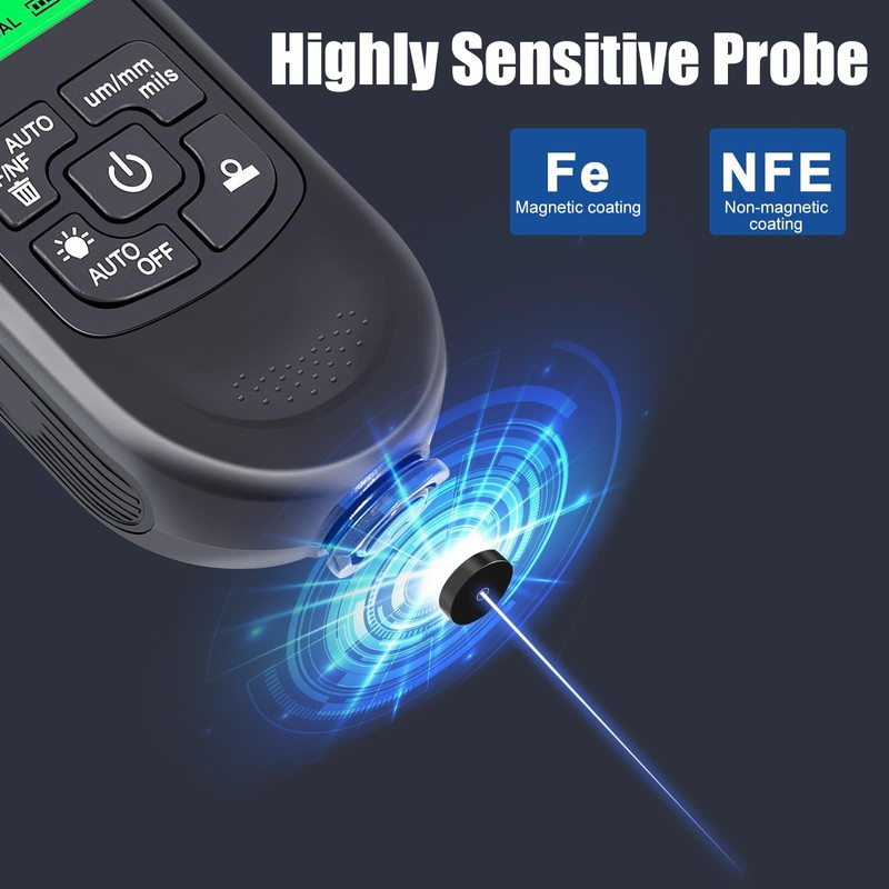 7JI Coating Thickness Gauge, Paint Tester, HW-300PRO, Automotive Coating Thickness