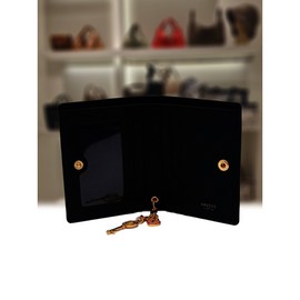 Hazzys (광주신세계)DEAR PUPPY 블랙 가죽 큐빅 퍼피로고 참장식 반지갑 HIWA5E184BK (DEAR PUPPY) Black Leather Cubic Puppy Logo Keychain Wallet HIWA5E184BK