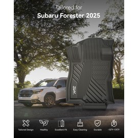 3W Floor Mats & Cargo Liner for 2025 Subaru Forester (Not Fit Hybrid & Wilderness & PHEV), TPE All Weather Custom Fit 2025 Forester 1st & 2nd Rows Floor Liner Anti-Slip Heavy Duty Accessorious, Black