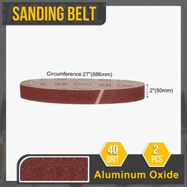 CoCud 2 x 27 Inch Sanding Belt, 2 Pcs 40 Grit Knife Sharpener Belts Work Sharpening for Belt Sander Knife Carving Tool Metal Working