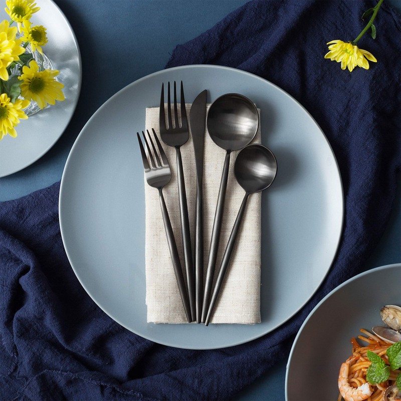 Homelux Theory 18/10 Stainless Steel Silverware Set, 2 Sets of