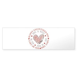 CafePress Happy Valentine's Day Bumper Sticker 10"x3" Rectangle Bumper Sticker Car Decal (10 Pack)