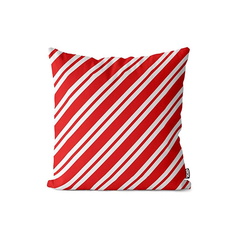 VOID White Red Striped Cushion Cover Polyester Waterproof Outdoor Indoor