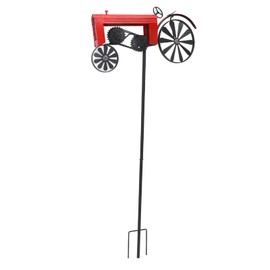 Tractor Wind Spinner with Stakes, Pinwheel for Garden Decor Bird Devices Deterrent to Scare Birds Away from Yard Patio Farm Metal Outdoor Stake Windmill Decoration for Flower Bed