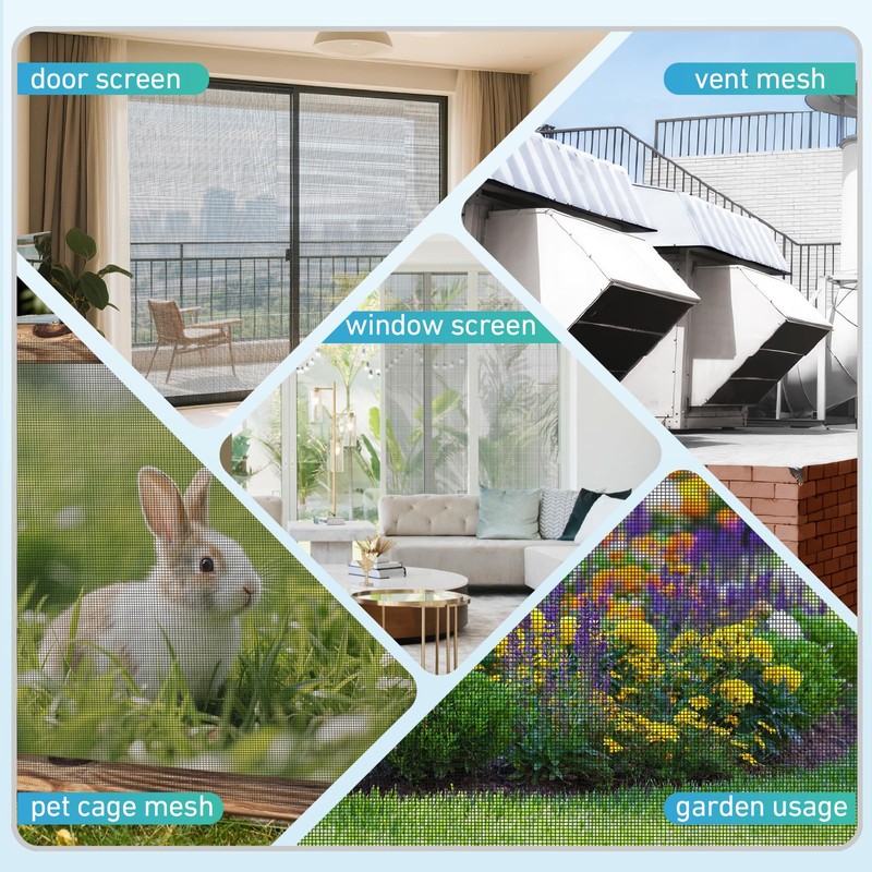 FCSOTSPS 304 Stainless Steel Mesh Window Screen Roll, 35IN x