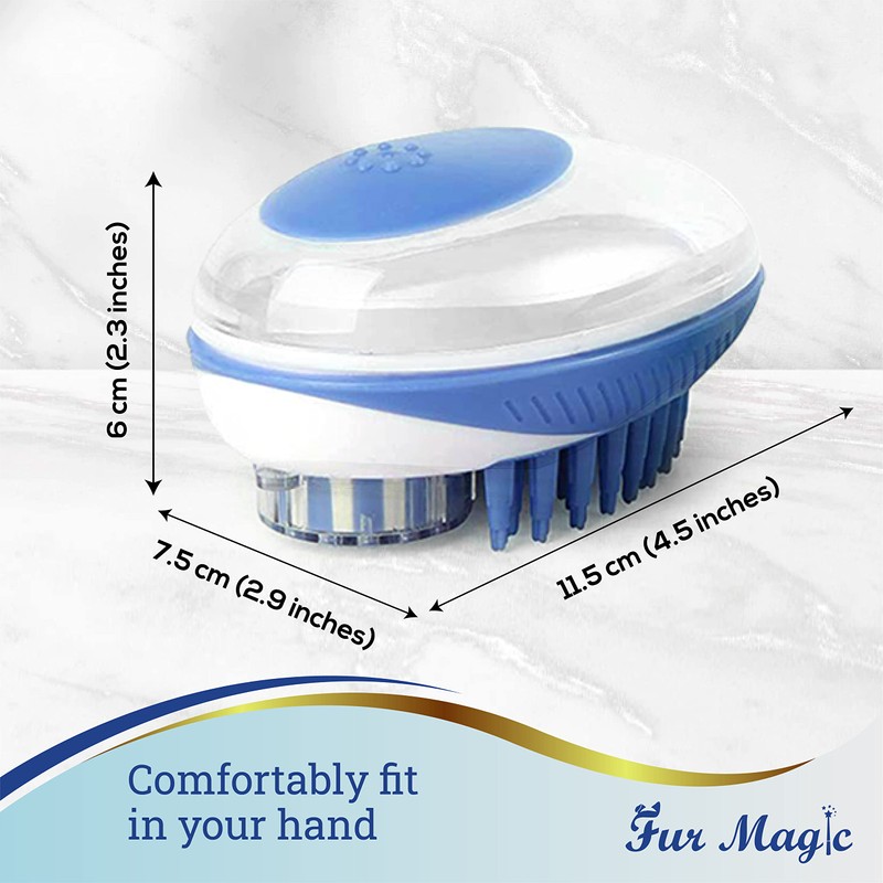 Fur Magic Dog Bath Shower Brush, Pet Grooming and Massage